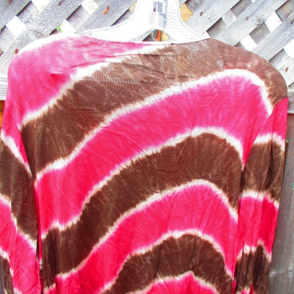 INC Pink & Brown Tie Dye Tunic w/ Bead Accents 2X - Picture 10 of 11